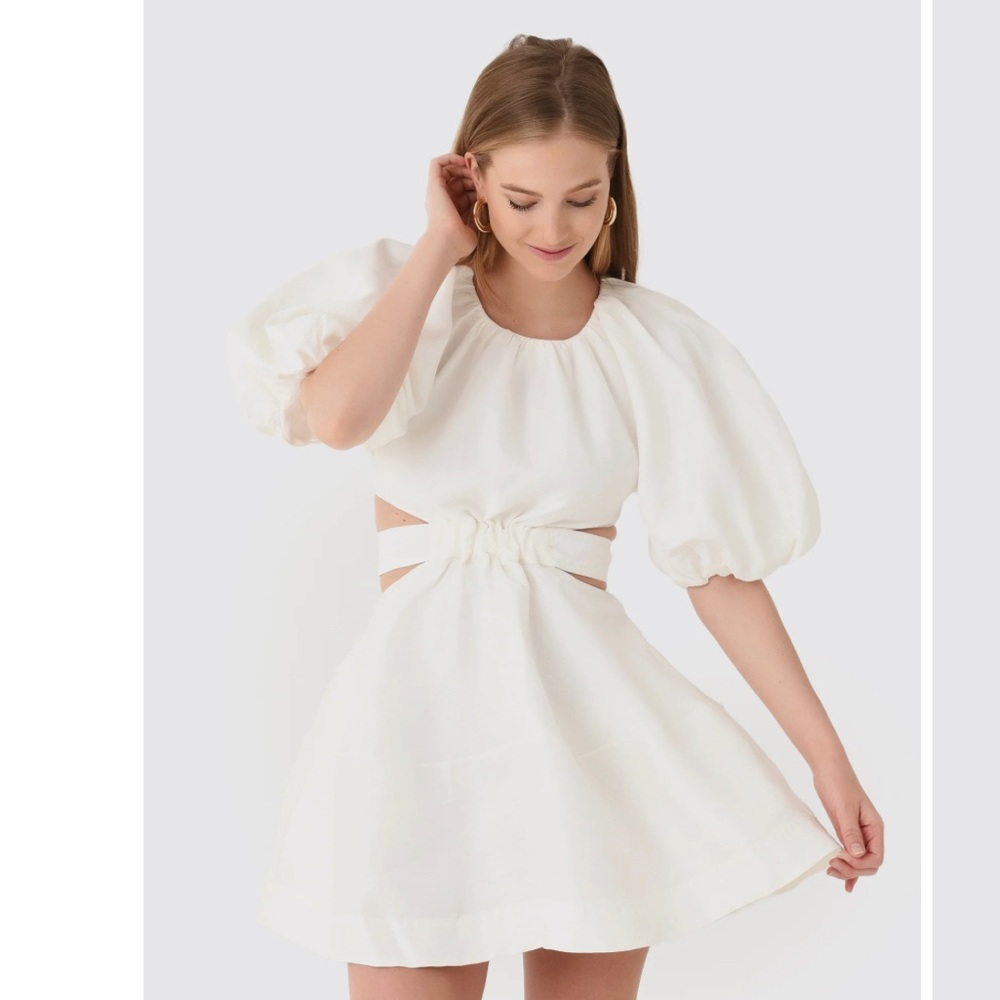 AJE WHITE CUTOUT DRESS